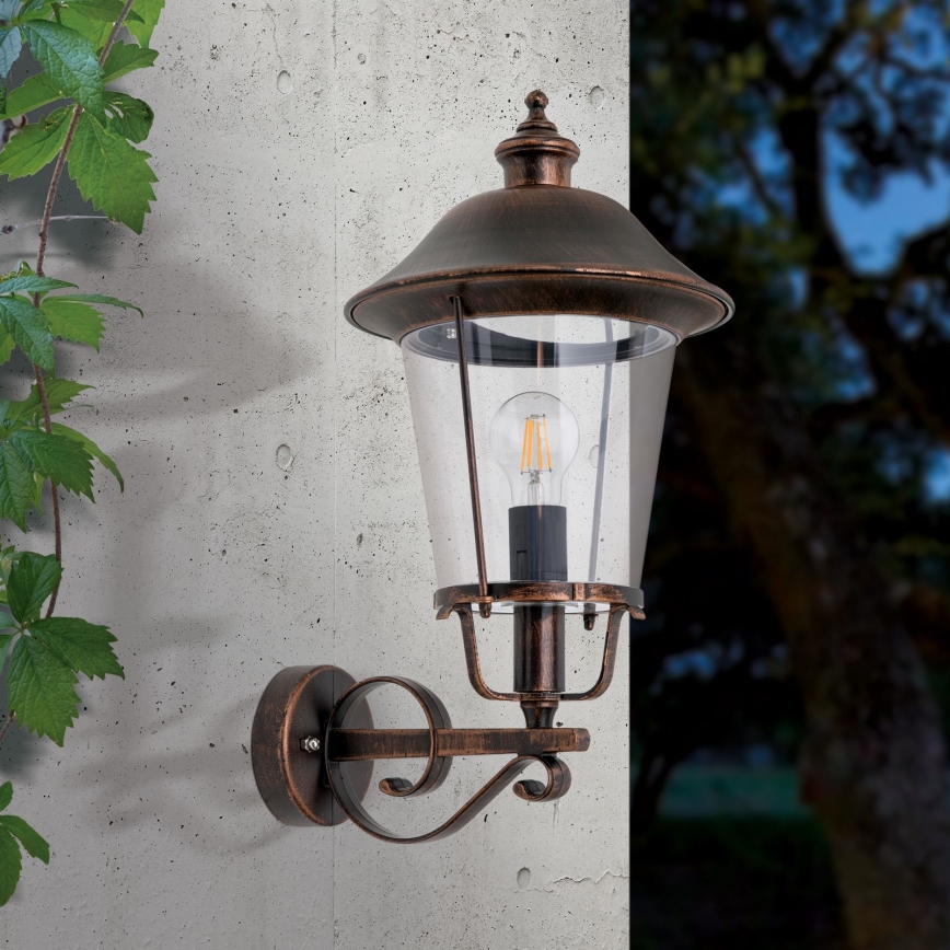 Spoljašnja zidna lampa KENZO 1xE27/100W/230V IP44 bronzana/patina