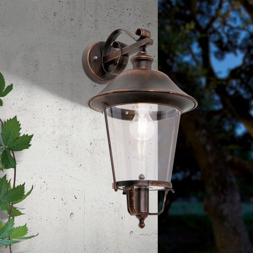Spoljašnja zidna lampa KENZO 1xE27/100W/230V IP44 bronzana/patina