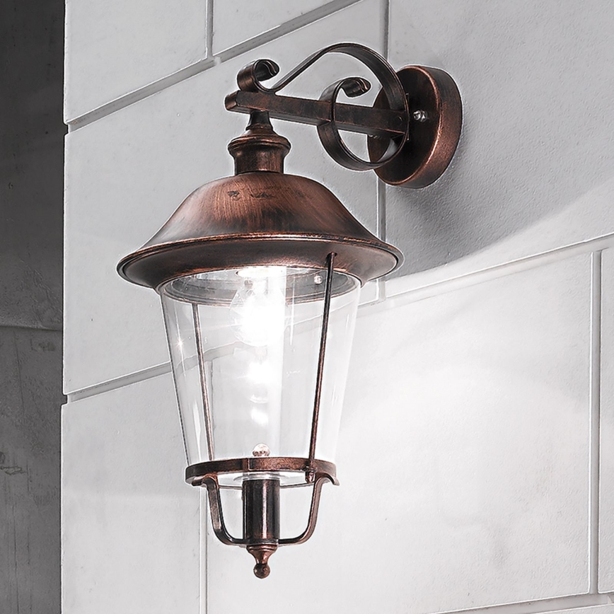 Spoljašnja zidna lampa KENZO 1xE27/100W/230V IP44 bronzana/patina