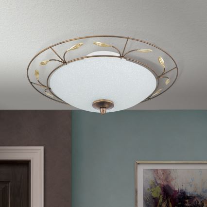 Plafonjera LUCA 2xE14/40W/230V pr. 40 cm bronzana/patina