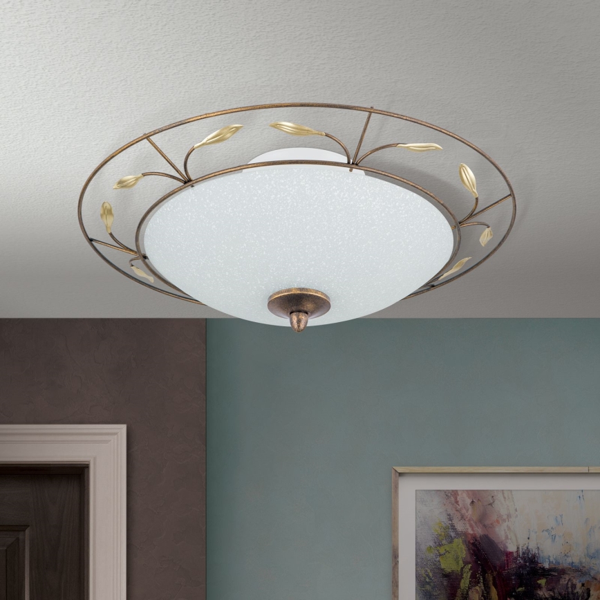 Plafonjera LUCA 2xE14/40W/230V pr. 40 cm bronzana/patina