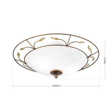 Plafonjera LUCA 2xE14/40W/230V pr. 40 cm bronzana/patina