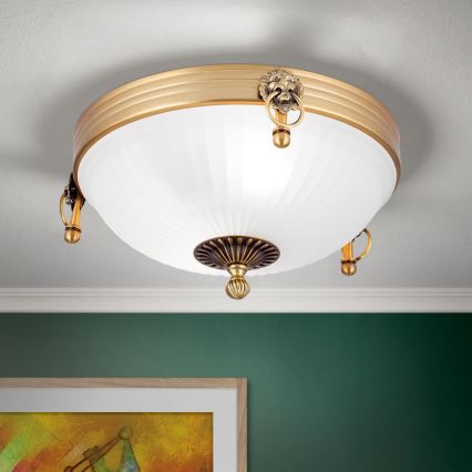 Plafonjera ROCCA 2xE27/60W/230V pr. 31 cm bronzana/bela