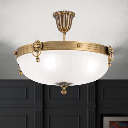 Nadgradni luster ROCCA 4xE27/60W/230V pr. 43 cm bronzana/bela