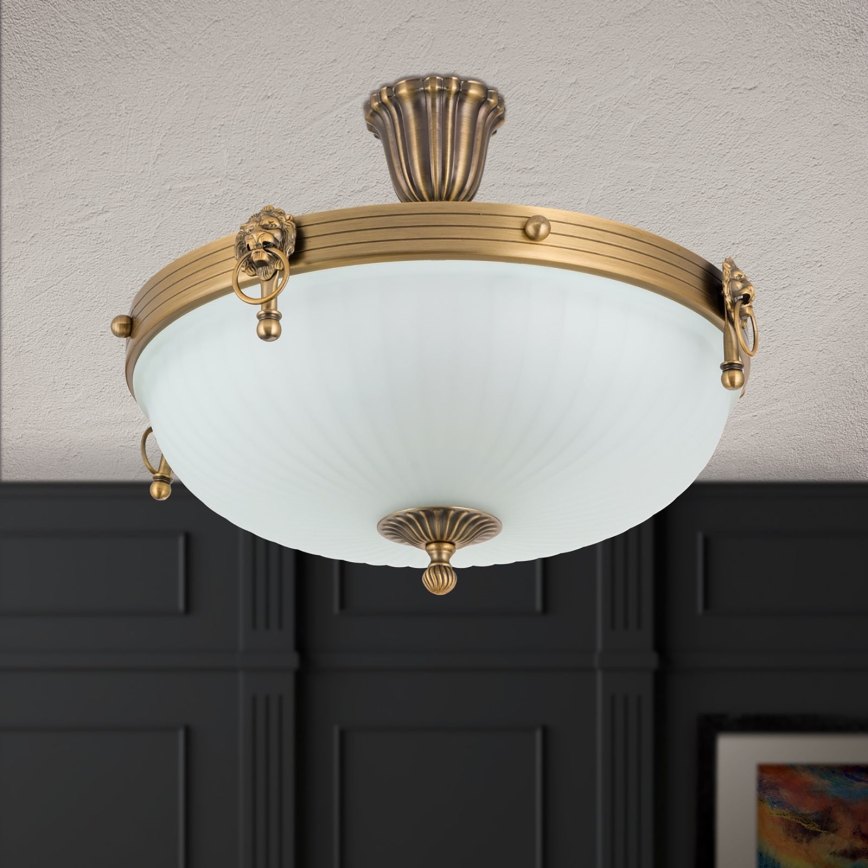 Nadgradni luster ROCCA 4xE27/60W/230V pr. 43 cm bronzana/bela