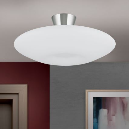 Plafonjera BLANC 2xE27/60W/230V pr. 49 cm mat krom