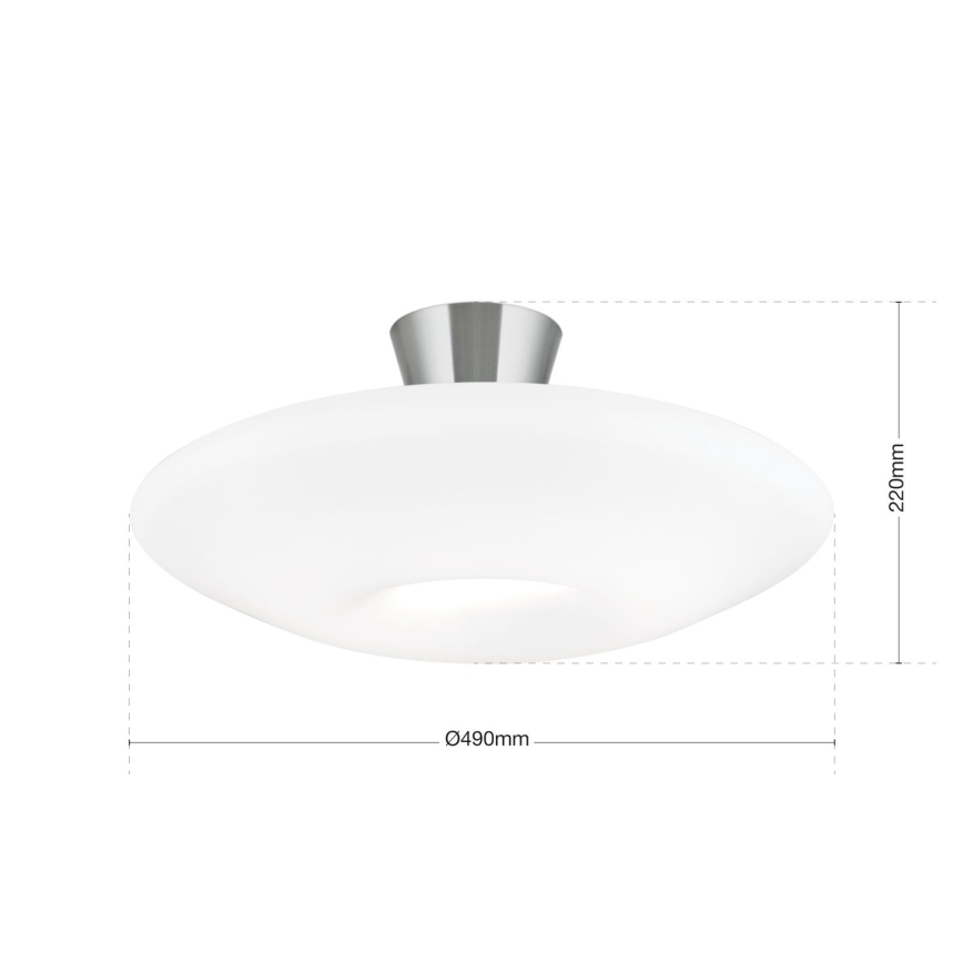 Plafonjera BLANC 2xE27/60W/230V pr. 49 cm mat krom