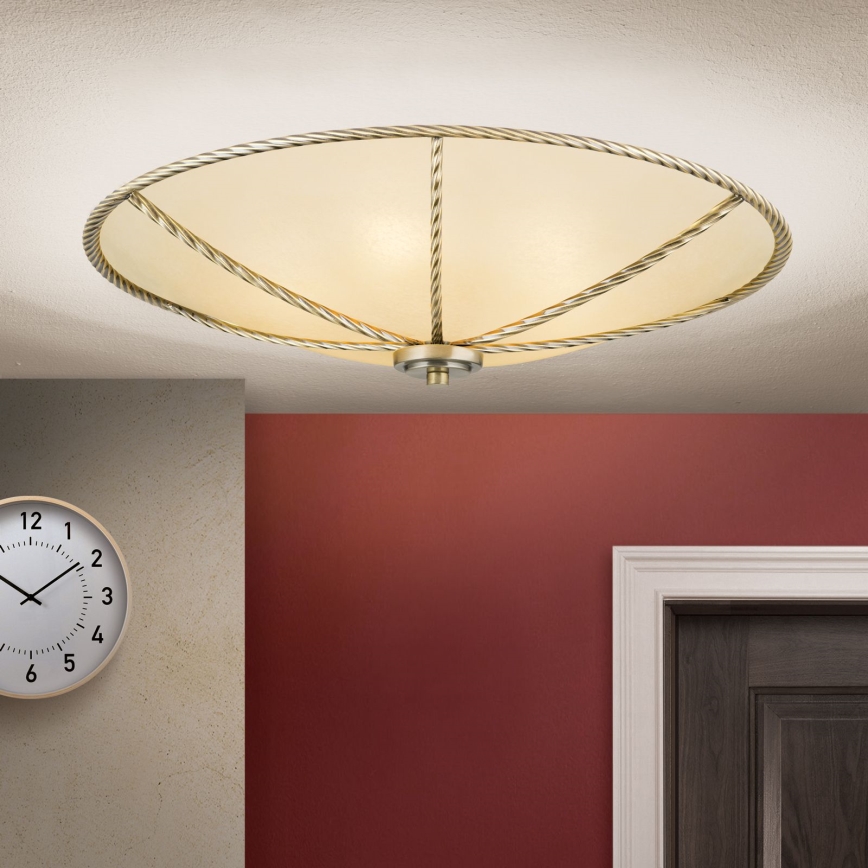 Plafonjera MAURO 5xE27/60W/230V pr. 56 cm bronzana
