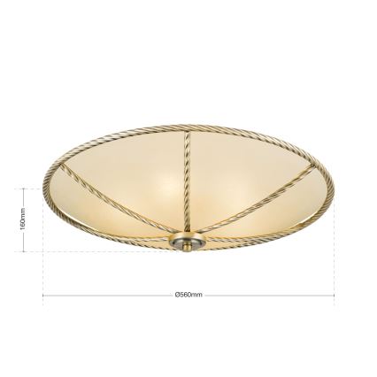 Plafonjera MAURO 5xE27/60W/230V pr. 56 cm bronzana