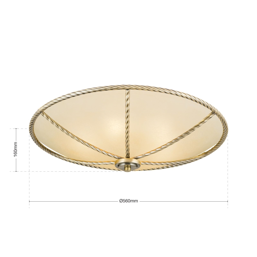 Plafonjera MAURO 5xE27/60W/230V pr. 56 cm bronzana