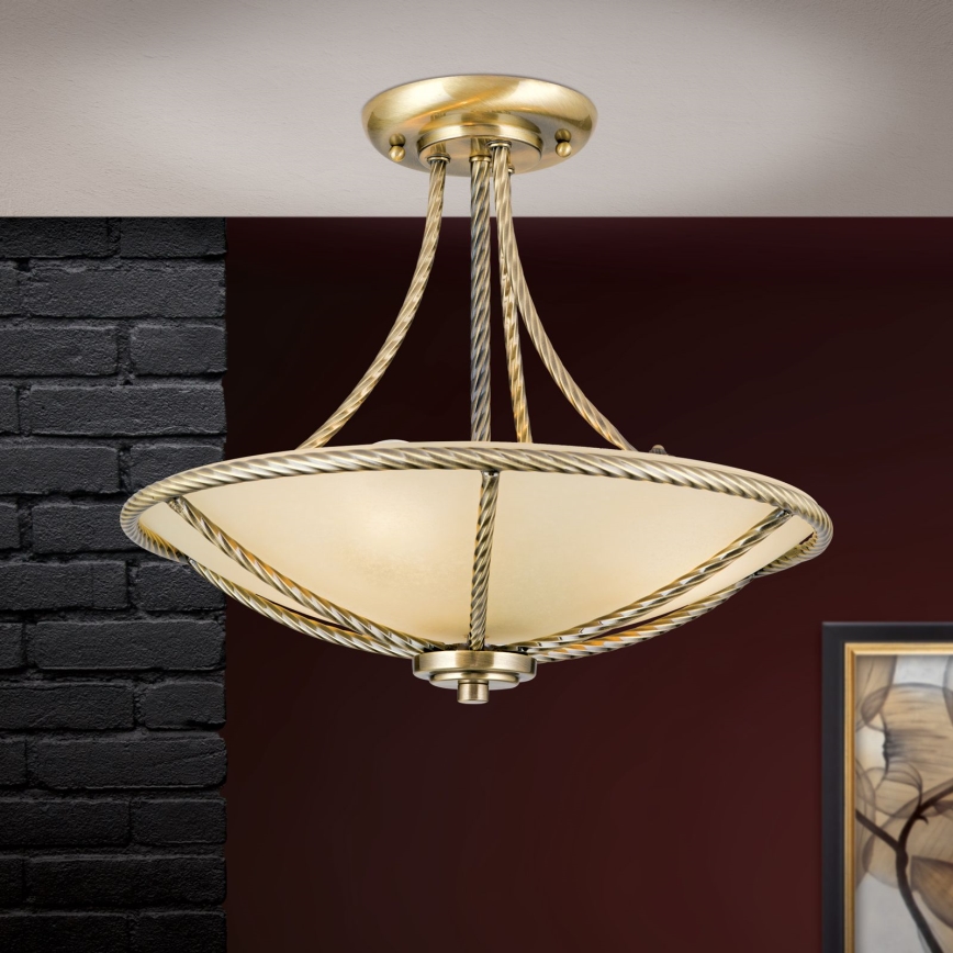 Viseći luster MAURO 3xE27/60W/230V pr. 42 cm bronzana