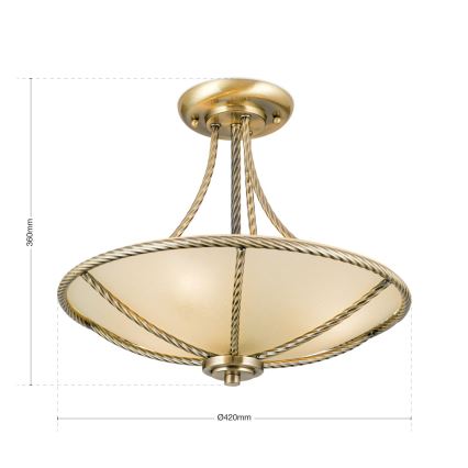 Viseći luster MAURO 3xE27/60W/230V pr. 42 cm bronzana