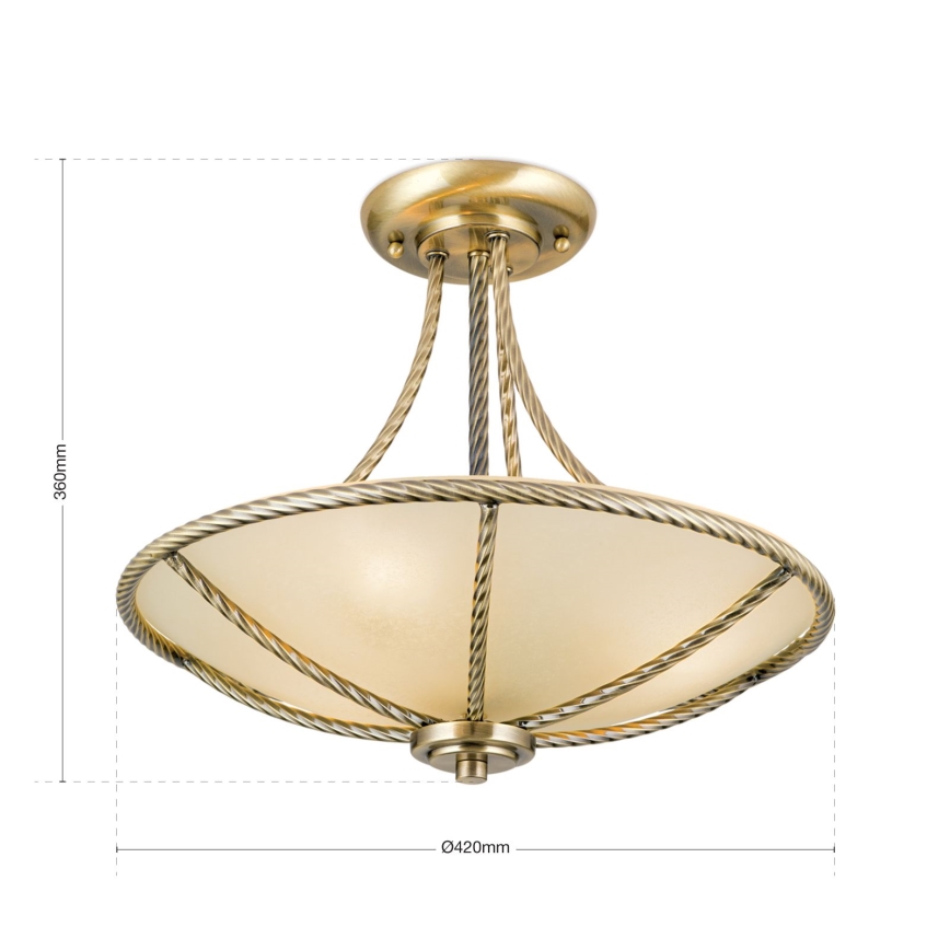 Viseći luster MAURO 3xE27/60W/230V pr. 42 cm bronzana