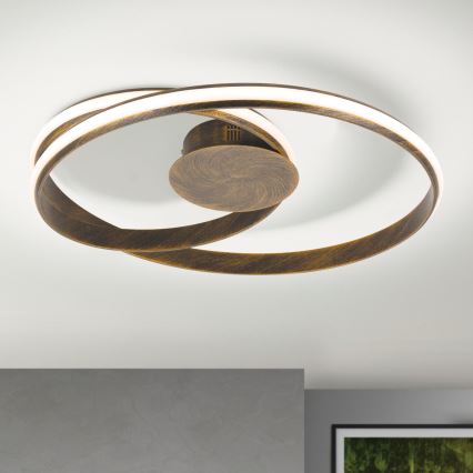 LED Prigušiva plafonjera CIRCUS LED/30W/230V braon/patina
