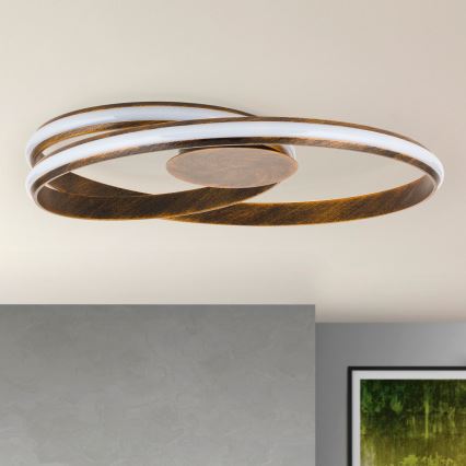 LED Prigušiva plafonjera CIRCUS LED/30W/230V braon/patina