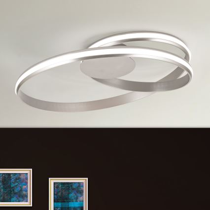 LED Prigušiva plafonjera CIRCUS LED/30W/230V srebrno