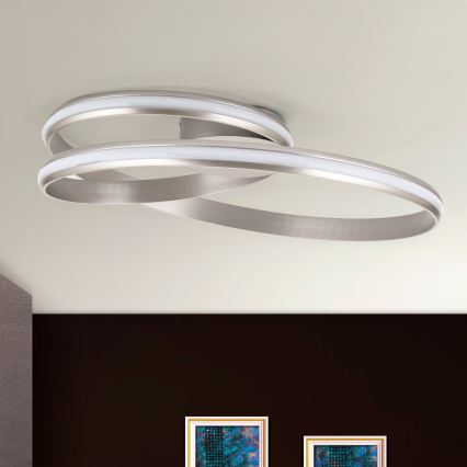 LED Prigušiva plafonjera CIRCUS LED/30W/230V srebrno