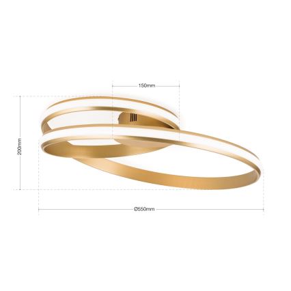 LED Prigušiva plafonjera CIRCUS LED/30W/230V zlatna