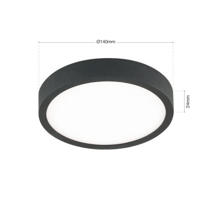 LED Plafonjera BULLY LED/12W/230V pr. 14 cm crno