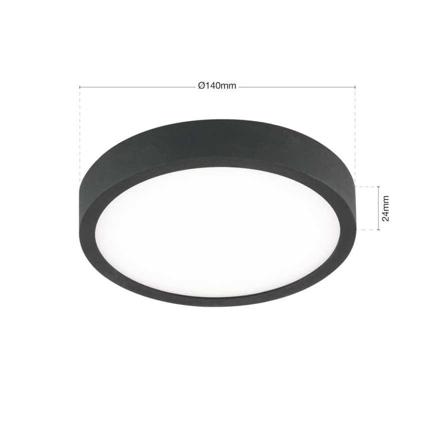 LED Plafonjera BULLY LED/12W/230V pr. 14 cm crno