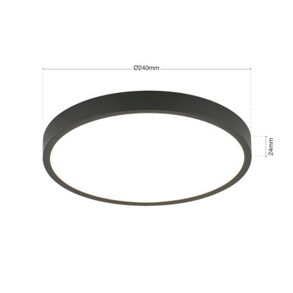 LED Plafonjera BULLY LED/24W/230V pr. 24 cm crno