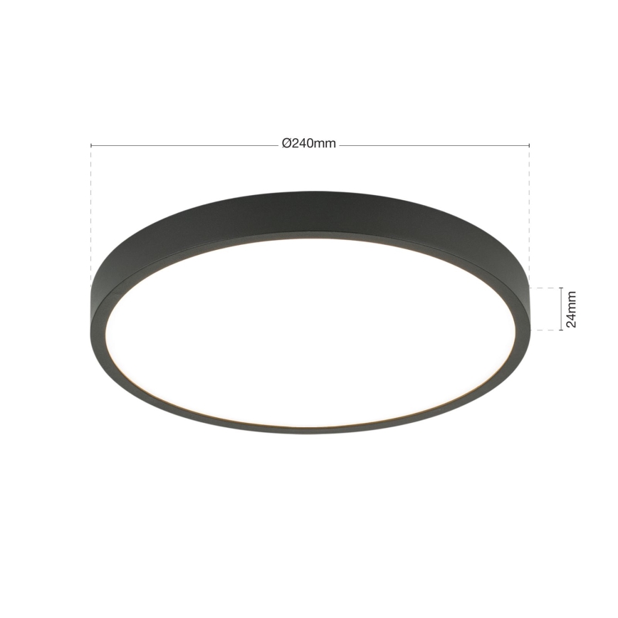 LED Plafonjera BULLY LED/24W/230V pr. 24 cm crno