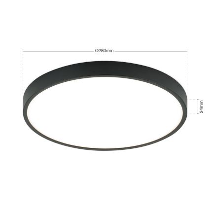 LED Plafonjera BULLY LED/28W/230V pr. 28 cm crno