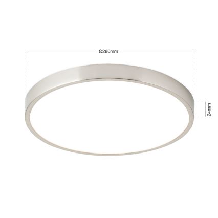 LED Plafonjera BULLY LED/28W/230V pr. 28 cm mat krom