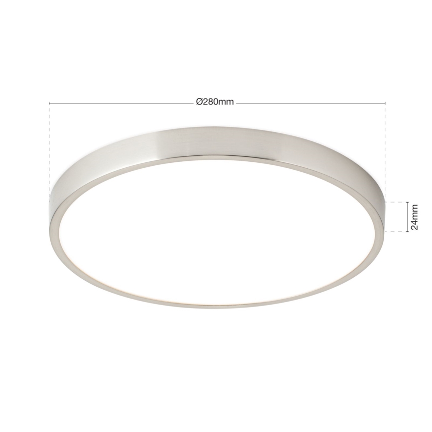 LED Plafonjera BULLY LED/28W/230V pr. 28 cm mat krom