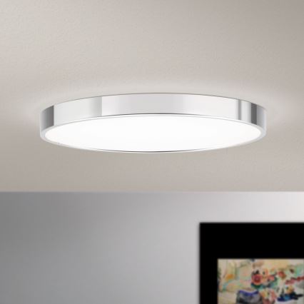 LED Plafonjera BULLY LED/28W/230V pr. 28 cm sjajni krom