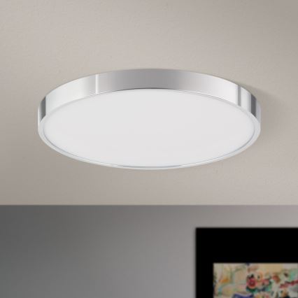 LED Plafonjera BULLY LED/28W/230V pr. 28 cm sjajni krom