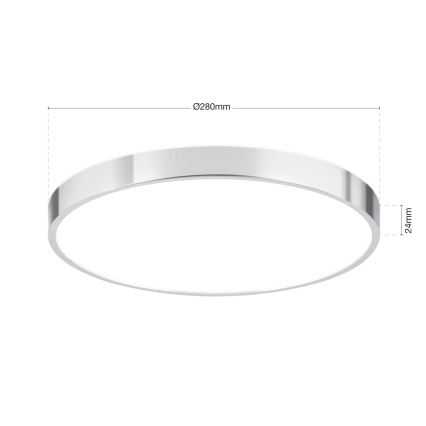 LED Plafonjera BULLY LED/28W/230V pr. 28 cm sjajni krom