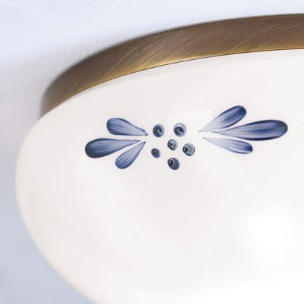 Plafonjera LANDHAUS 1xE27/60W/230V pr. 21 cm bronzana/bela
