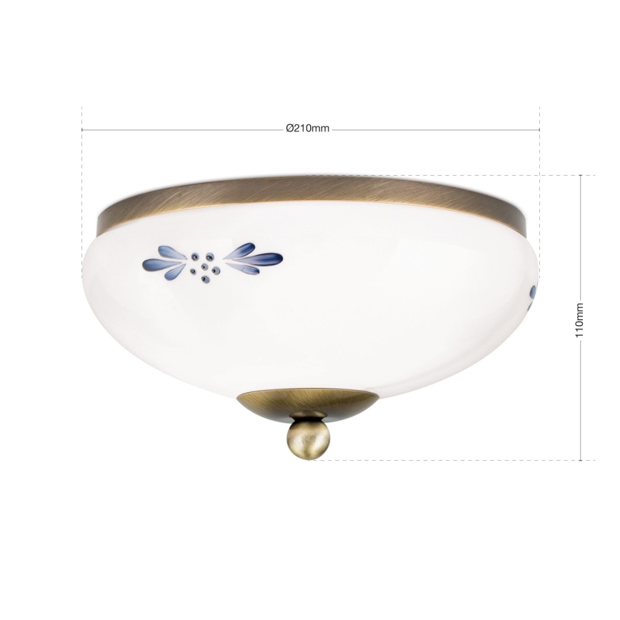 Plafonjera LANDHAUS 1xE27/60W/230V pr. 21 cm bronzana/bela