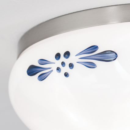 Plafonjera LANDHAUS 1xE27/60W/230V pr. 21 cm mat krom/bela