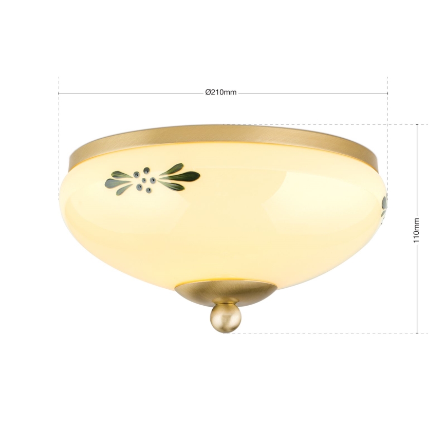 Plafonjera LANDHAUS 1xE27/60W/230V pr. 21 cm mesing/bež
