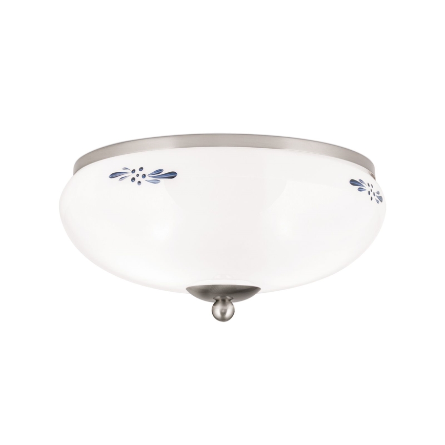 Plafonjera LANDHAUS 2xE27/60W/230V pr. 28 cm mat krom/bela