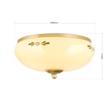 Plafonjera LANDHAUS 2xE27/60W/230V pr. 28 cm mesing/bež