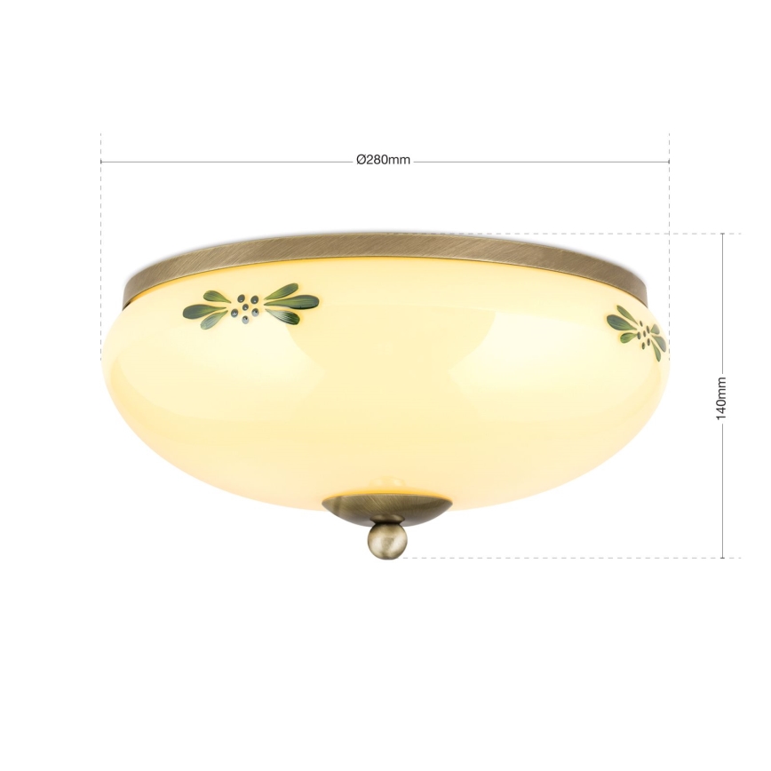 Plafonsko svetlo LANDHAUS 2xE27/60W/230V prečnik 28 cm bronza/bež