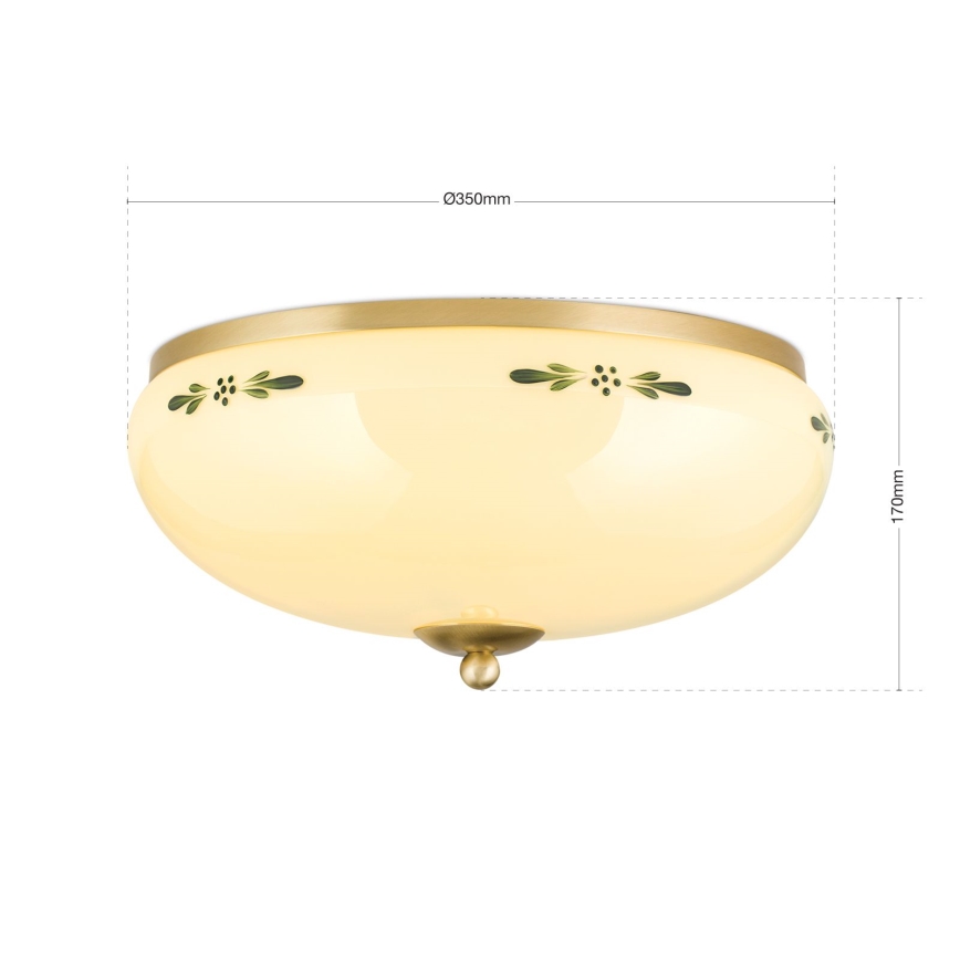 Plafonjera LANDHAUS 3xE27/60W/230V pr. 35 cm mesing/bež
