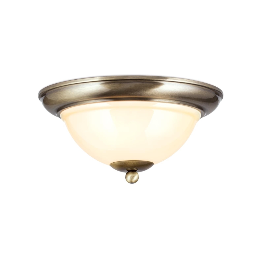 Plafonjera AUSTRIAN OLD LAMP 2xE27/60W/230V pr. 27 cm bronzana/bež