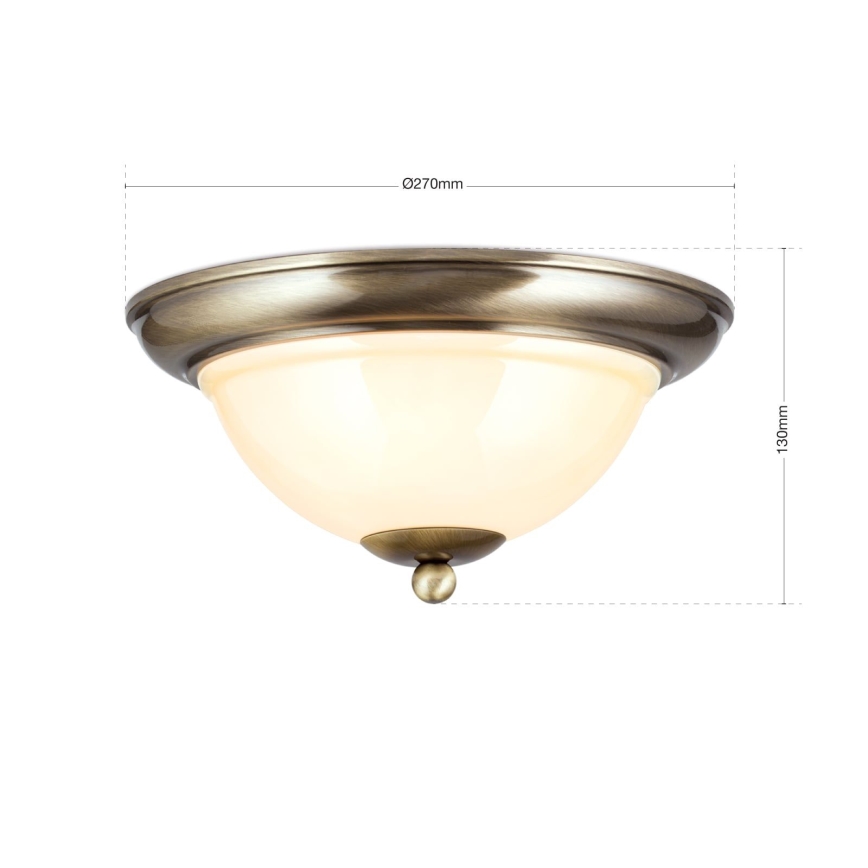Plafonjera AUSTRIAN OLD LAMP 2xE27/60W/230V pr. 27 cm bronzana/bež