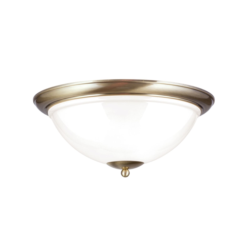 Plafonjera AUSTRIAN OLD LAMP 3xE27/60W/230V pr. 50 cm bronzana/bela