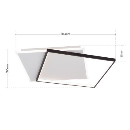 LED Prigušiva plafonjera EMANUEL LED/50W/230V bela/crno