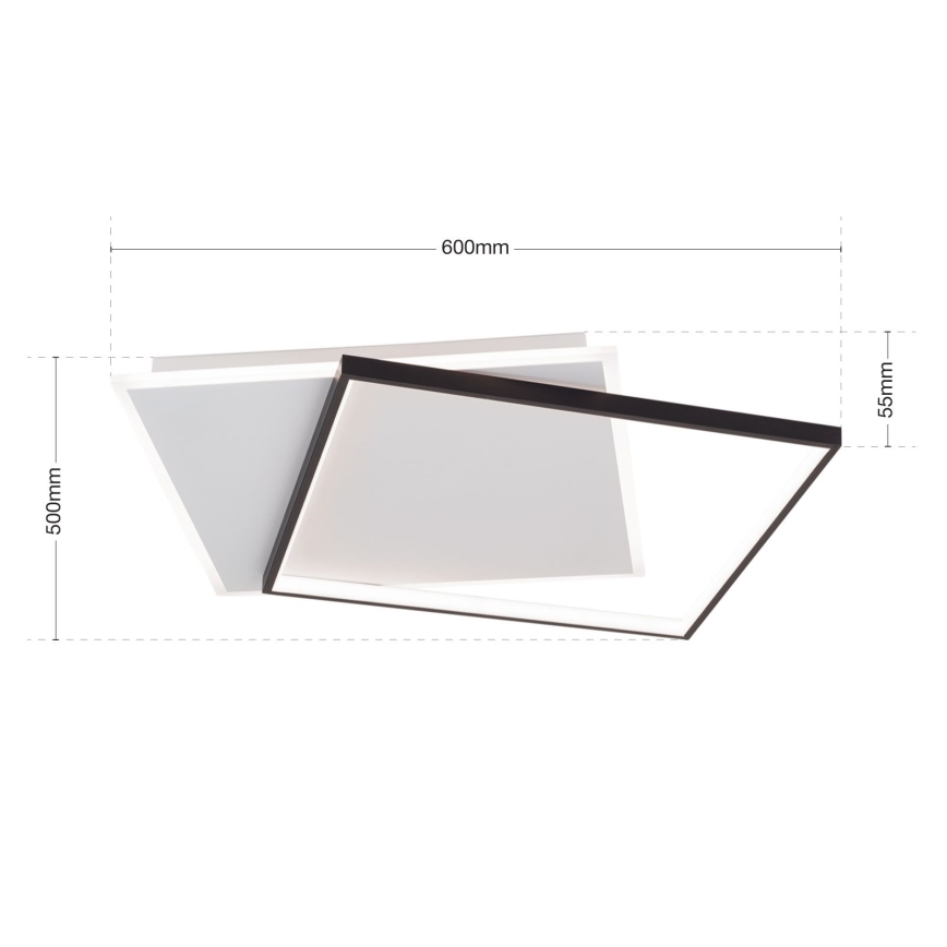 LED Prigušiva plafonjera EMANUEL LED/50W/230V bela/crno