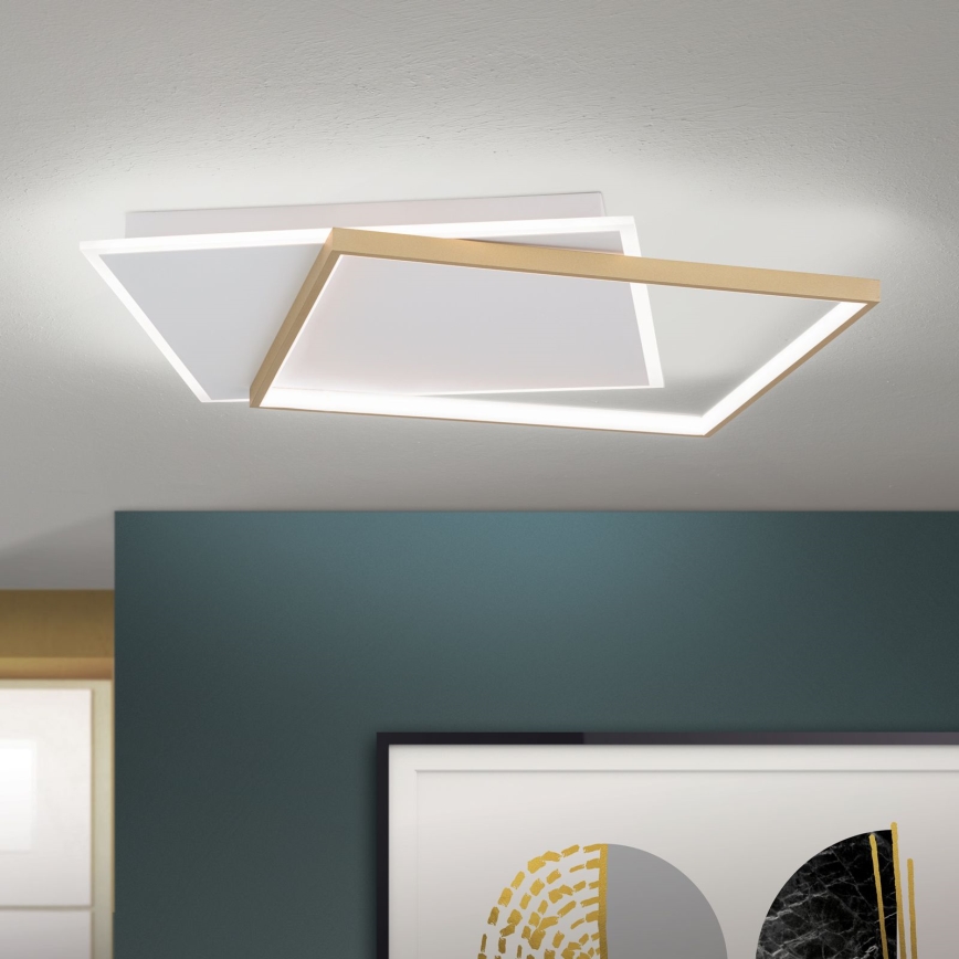 LED Prigušiva plafonjera EMANUEL LED/50W/230V bela/zlatna