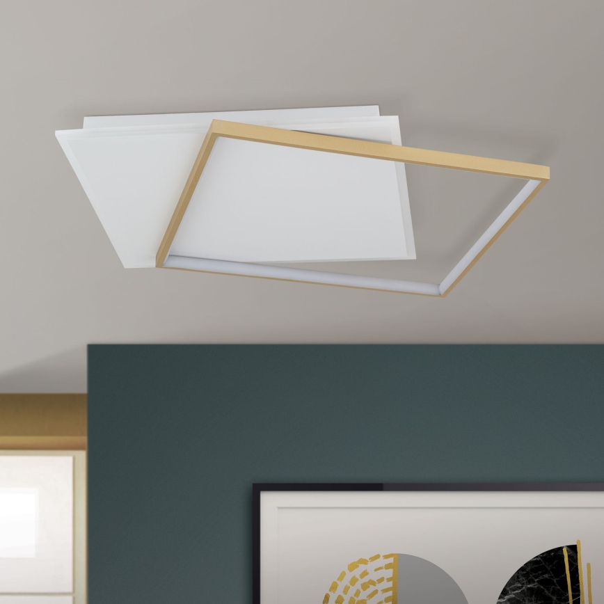 LED Prigušiva plafonjera EMANUEL LED/50W/230V bela/zlatna
