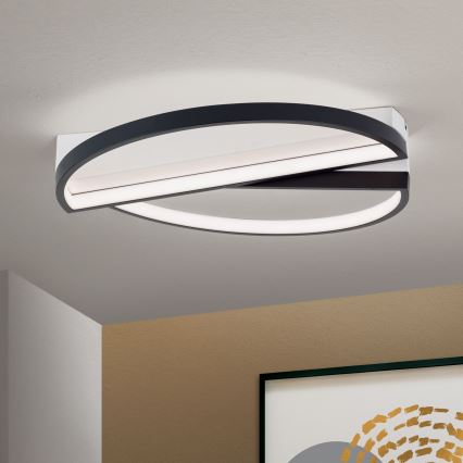 LED Prigušiva plafonjera OLGA LED/28W/230V crno/bela