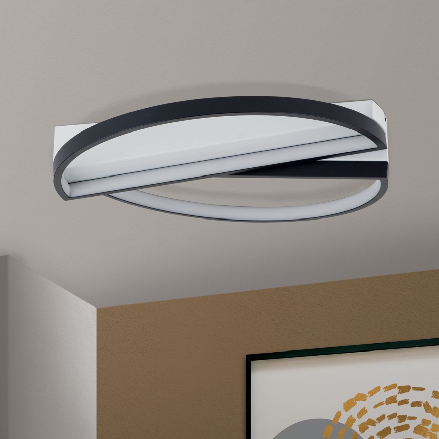 LED Prigušiva plafonjera OLGA LED/28W/230V crno/bela