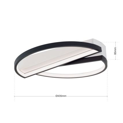 LED Prigušiva plafonjera OLGA LED/28W/230V crno/bela